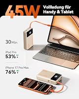 INIU 45W Power Bank, Ultra Klein 20000mAh mit Integriertem USB C Kabel – Ansicht 2