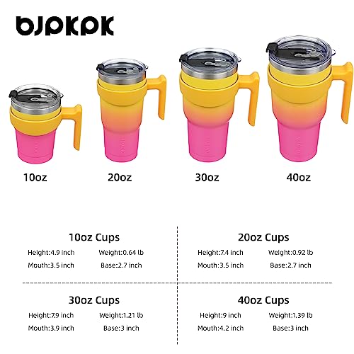 Image of BJPKPK 20 oz Tumbler with Handle & Straw, Insulated Stainless Steel Mug