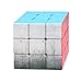 Black White Metal Plate Literature Pattern Magic Cube Puzzle 3x3 Toy Game Play