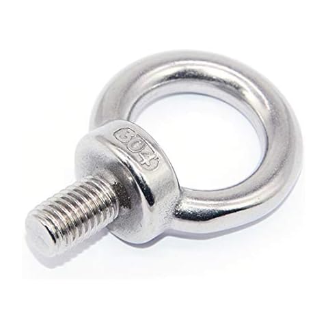 12PCS Ring Lifting Eye Bolts Male Threaded Nut Fastener 304 Stainless Steel,Pack-of-12, M5 Cover