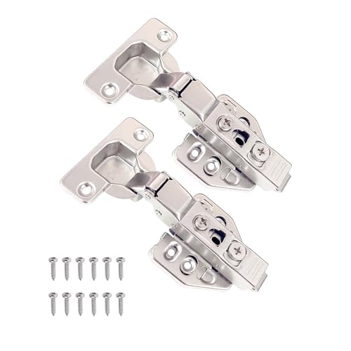 Image of VOLO Cabinet Hinges, Set of 1 (2 Pieces) for Furniture, Wardrobes, Doors, and Storage Units | (3D Soft Close (Mild Steel), 8 Crank | Half Overlay)
