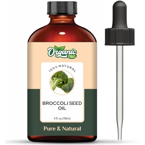 Image of Organic Zing Broccoli Seed Oil 118 ml (3.99 fl oz) - Lightweight Botanical Oil for Haircare, Serums & DIY Formulations