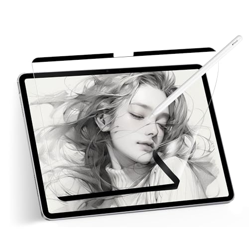 Protetor de tela Megoo DrawPad para iPad Pro de 13' (2024, 7ª) M4, sensação de papel, Filme magnético removível para escrita, com pasta de armazenamento, Anti-reflexo. Escreva e desenhe como em papel.