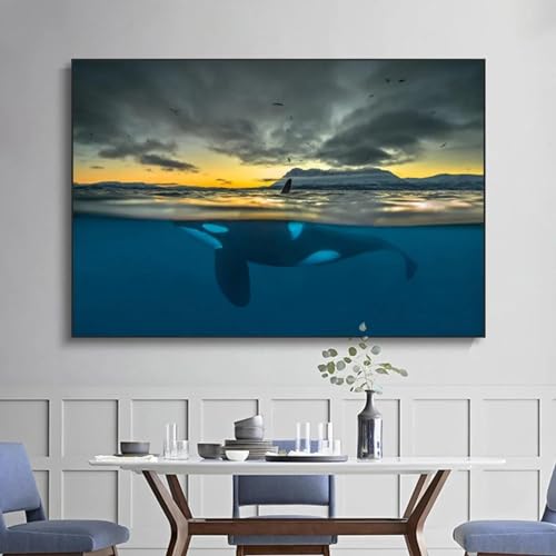 Tableau de paysage marin pour la décoration de salon moderne et lumineux