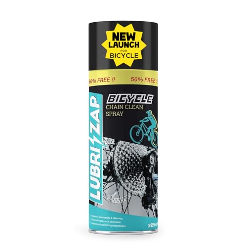 Image of Shadow Securitronics LUBRIZAP Bicycle Chain Clean Spray Lubricant for Improve Chain Life and Performance | High Performance of Grease Cleaning for All Bicycle (225 ml)