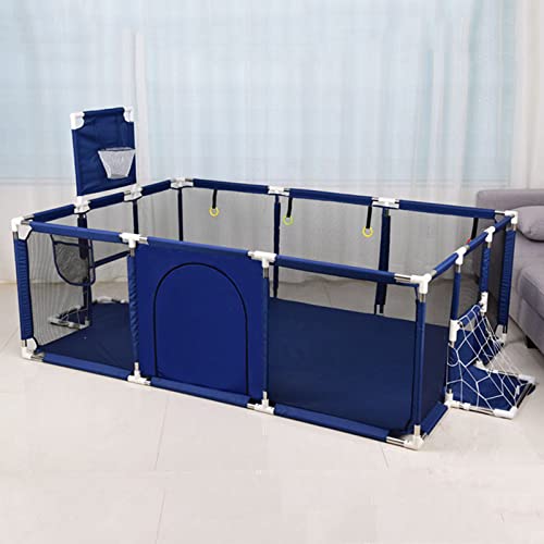 Baby Playpen with Basketball Hoop and Football Gate,Indoor Outdoor Kids Safety Playard Playpen,Portable/Washable Baby Fence,Anti-Fall Playpen,Playpen for Baby and Toddlers,190×129×66cm
