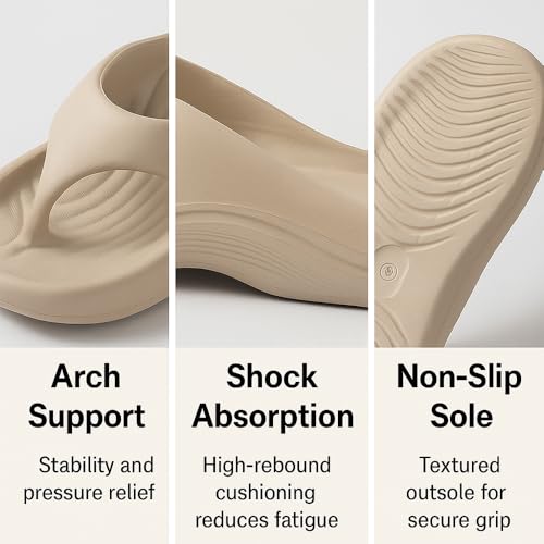 Pillow Flip Flops for Women with Arch Support, Lightweight Cloud Slides Non Slip Beach Slippers Indoor Outdoor Comfort Footwear4