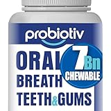 Probiotiv Oral Probiotics for Mouth Bad Breath 7 Billion CFU - Chewable Dental Probiotics for Teeth & Gums, Fresh Breath Freshener & Dry Mouth...