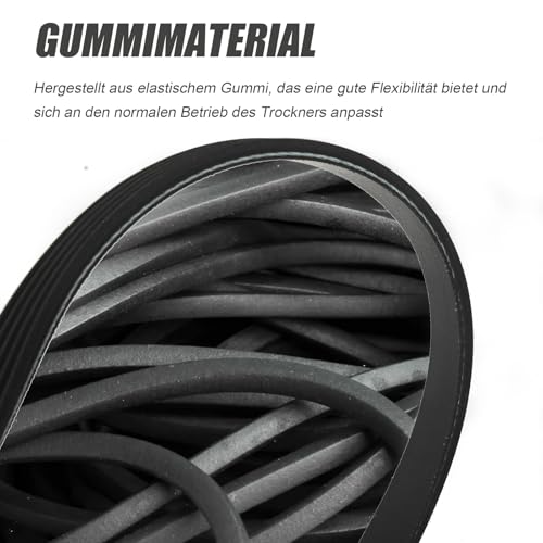Hoypeyfiy 5PJ1880 Umfang 1880 MM, Breite 11,7 MM Keilrippenriemen, Gummi-Antriebsriemen Trommelriemen, Ersatz für Miele Wäschetrockner