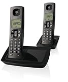 telefono inalambrico duo panasonic tgb112  Alcatel Versatis 100 Duo - Teléfono fijo analógico, negro