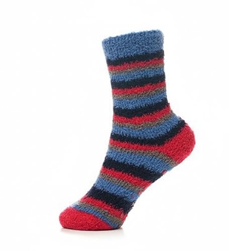 Boys Cosy Thermal Socks Super Soft Fluffy Slipper Socks Warm Winter Striped With Non Skid Grippers Socks2
