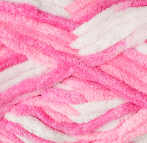 Image of M.G ENTERPRISE Knitting Yarn Thick Chunky Wool, Blankie Multi Pink Flower 100 GMS Best Used with Knitting Needles- Art-BFHB