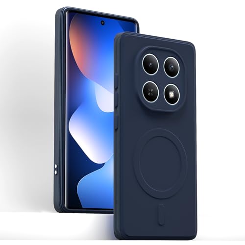 Image of Outlouders Back Cover for Redmi Note 15 5G Soft Matte Silicone Cover with Slim Fit | Mag-Safe Logo (Not Mag-Safe Compatible) | Shockproof | Camera Protection Bumper Case (Blue)