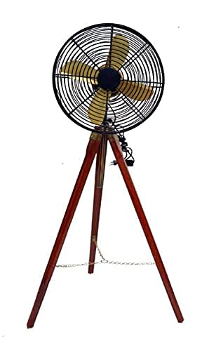 antique pedestal fan with tripod stand