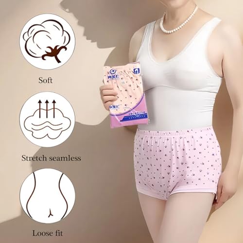 6pcs Middle-Aged and Elderly Women Cotton Underwear for Women, Full Coverage Panty, Comfy Granny Panties4