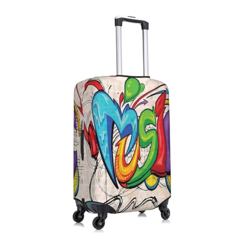 Music Style Print Suitcase Cover Luggage Protector Washable Elastic Fashionable Travel Gear Cover3