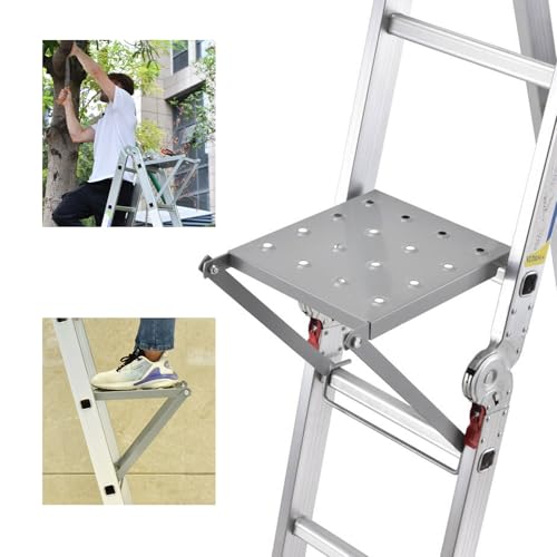 JADDUO Ladder Work Platform Anti-Slip Ladder Accessories Step Ladders Extension Ladders Work Stand System Ladder Tray for Painters and Tools Holds 400 Pound 17 x12 Inch