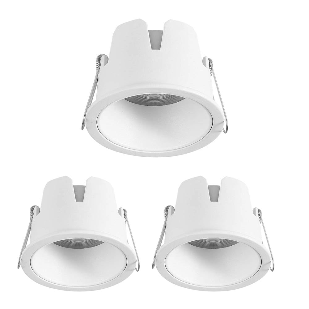 SANBDDLYY 3 Inch White Aluminum LED Recessed Lighting - 7W & 10W Retrofit Downlight, 3500K-6000K Adjustable, Pack, Anti-Glare, Easy Installation(3in7w,3500K)