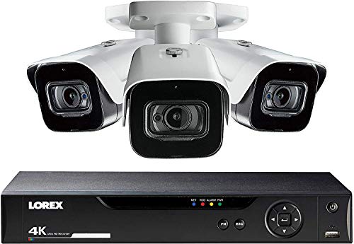 Lorex 4K Ultra HD Indoor/Outdoor Wired Security System, 3 Audio Bullet Cameras w/Color