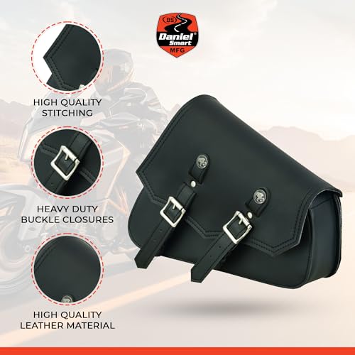 Bolsa lateral de cuero para moto Daniel Smart miniatura 3