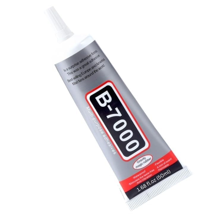 B7000 (50ML) Strong Adhesive for Mobile Phones, Shoes, Jewelry, Clothes, Beads, Glass, Stones, Crafting, DIY Repairs - Durable Glue for Fabric, Metal, Wood, Plastic, Electronics & Crafts