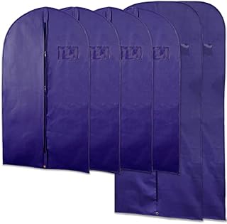 Goal Winners 6 Pack Breathable Clothes Cover Storage Bags Long Dress Garment Cover Dust Proof Moth Protector Suit Travel Coat Bag With Full Length Zipper, 4x100cm (40) + 2x138cm (54) (Navy Blue)