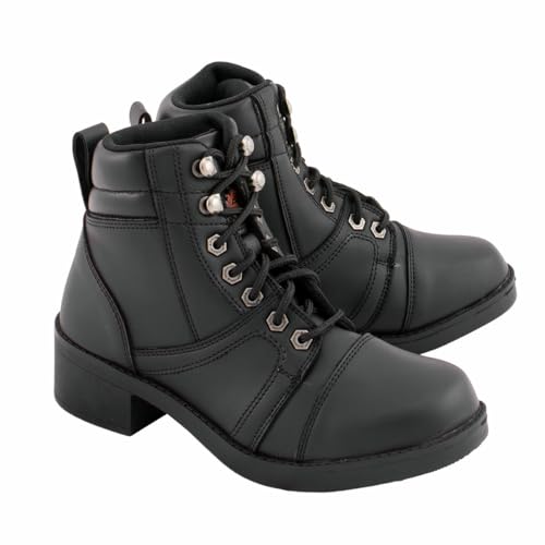 Milwaukee Leather MBK9285 Boys Black Lace-Up Biker Style Boots - 6