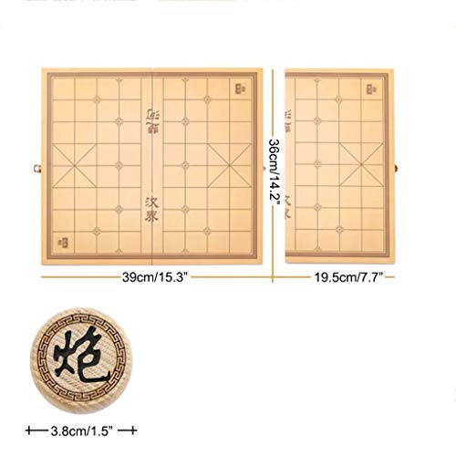 Tyoo Xiangqi Chinese Chess Set Game Board With Folding Board, Classic Educational Strategy Board Games For 2 Players (Size : 3.8Cm/1.5") #TOP2