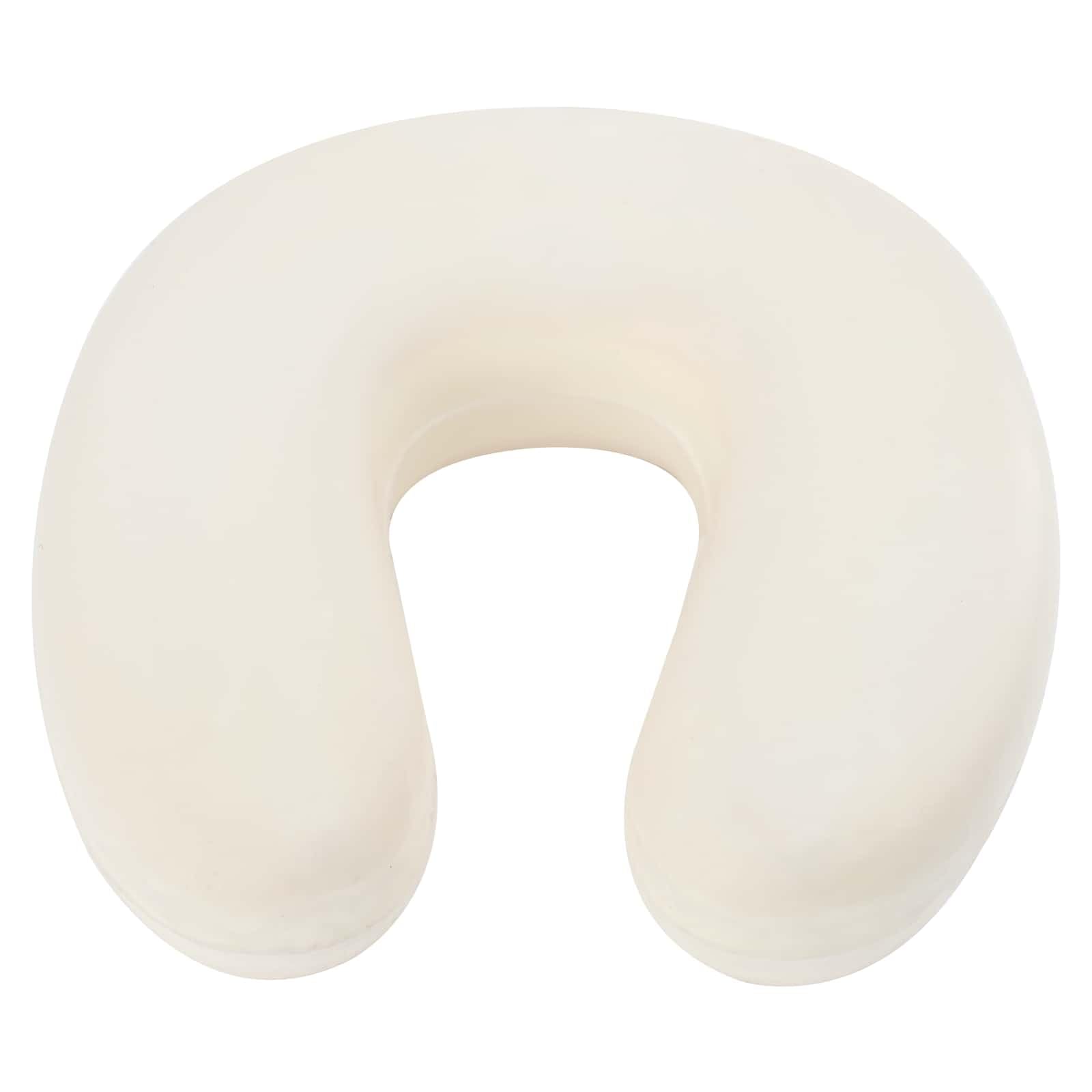 Almohada de viaje para cuello gris con espuma viscoelástica, almohada ergonómica para dormir de lado y de espalda, transpirable, funda lavable