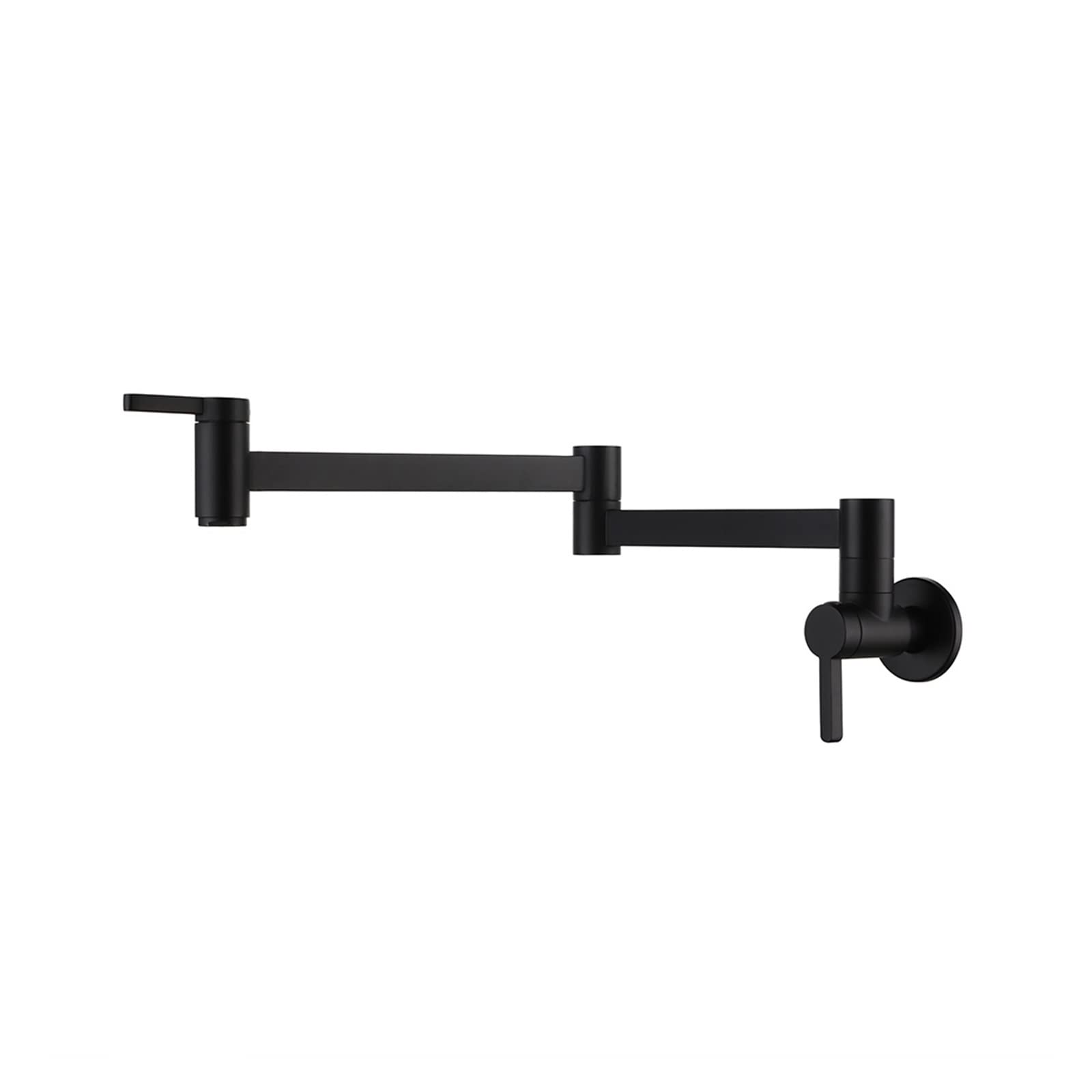 Kitchen Sink Faucets Wall Mount Pot Filler Taps Swivel Folding Retractable Rotary Stretch Basin Faucet Cold Tap,Durability(Style E Black)