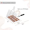 UNCO- BBQ Grill Basket, Folding Portable Stainless Steel BBQ Grill Basket with with Removable Wooden Handle & Basting Brush for Vegetables, Shrimp, Fish, Locking Grilling Basket for Outdoor, Camping #2
