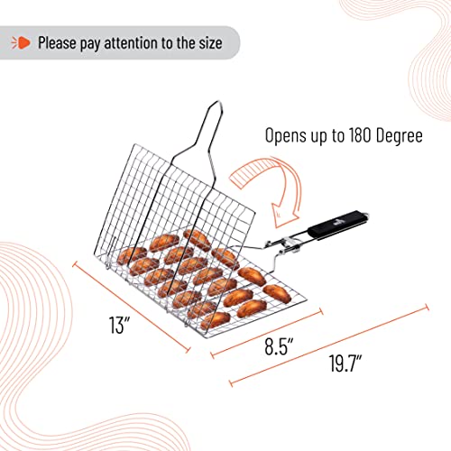 Unco- Grill Basket, Stainless Steel, Fish Grill Baskets For Outdoor Grill, Vegetable Grill Basket, Bbq Grill Basket, Bbq Basket, Grilling Basket, Fish Basket For Grilling, Grill Accessories. #TOP2
