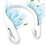 Ventilador de Cuello Portátil, DIKI Ventilador Cuello Colgante Ventiladores sin Aspas Manos Libres 360° Ventilador Silencioso Ventilador Ajustable Para Deportes Al Aire Libre