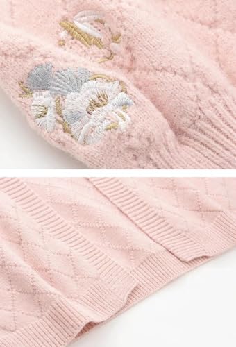 Image of Women's Japanese Sweetheart Kawaii Knitted Cardigan Pink Loose Front Cardigan College Style