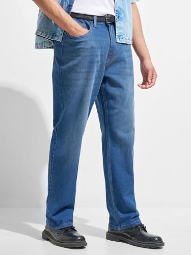 Image of Highlander Men's Straight Relaxed Fit Jeans | Stretchable | Everyday Comfort & Style| Jeans for Man|Premium Cotton Blend