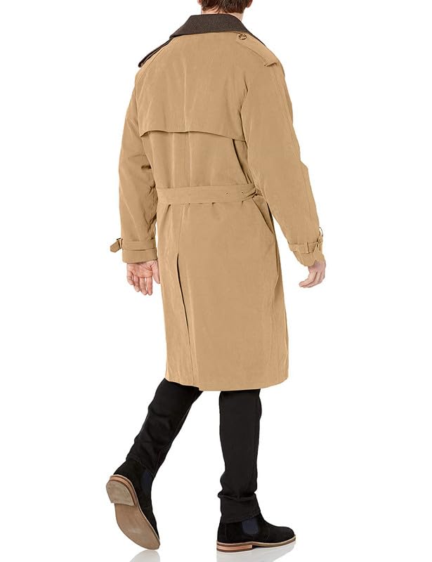 Image of London Fog Men's Raleigh Double Breasted Long Trench Coat with Zip Out Liner