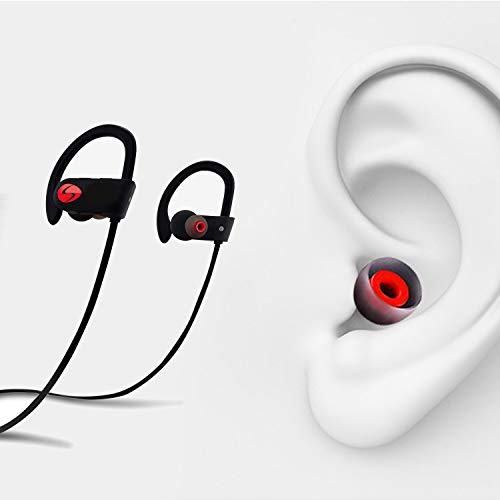 Silicone Replacement Ear Tips Earbuds Eargels for Mpow,Tozo Aukey, Senso,Hussar,Letscom etc Bluetooth Earphones, 6 Paris, 6 Paris (Red and Gray) - Thumbnail 4
