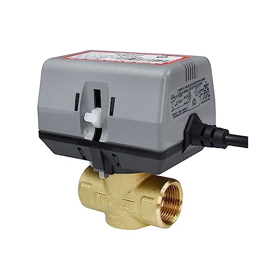 1/2'' 3/4'' 1'' 2 Way Brass Motorized Shut-Off Valve AC220V with VC6013 Fan Coil Electric Globe Valve(0.5 Inch)
