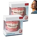 Juego de dentaduras postizas multifuncionales de silicona moldeable, juego avanzado de dentaduras postizas completas personalizadas, kit eficaz para el rebase de dentaduras postizas (2PCS)