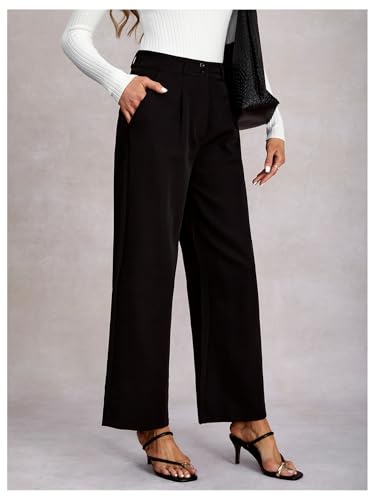 Women's Wide Leg Dress Pants High Waisted Work Business Casual Trousers with Pockets4