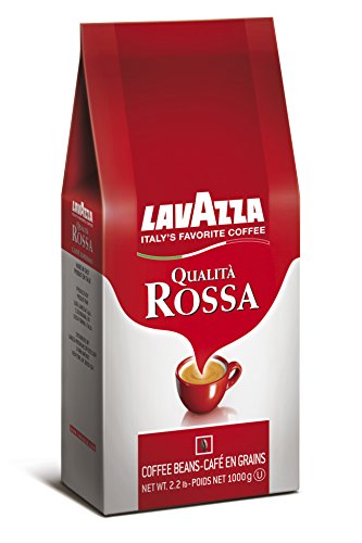 Lavazza Qualità Rossa Whole Bean Coffee, Medium Roast, Arabica and Robusta Blend, 2.2 lb Bag (Pack of 2)