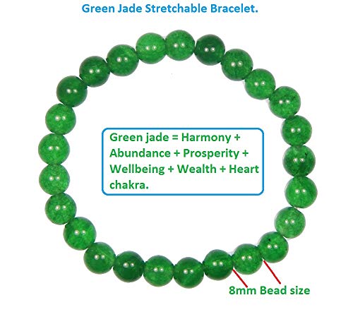 Image of Gemstone Beaded Bracelet 8mm Healing Stone Band Balancing Stretch Wristband for Men Women