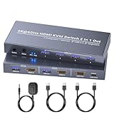 Compatibilité universelle : conçu pour fonctionner avec presque tous les appareils que vous possédez, ce commutateur KVM fonctionne bien avec les PC Windows, M-a-c-s, les systèmes Linux, les consoles de jeux et même les téléviseurs intelligents. Il prend en charge HDMI 2.0 et est rétrocompatible avec les résolutions 1080p, 1080i, 720p, de sorte que vous pouvez l'utiliser avec des écrans plus anciens ou des cartes graphiques. Cerise sur le gâteau, il est plug-and-play : aucun pilote supplémentaire ou configuration compliquée n'est nécessaire.