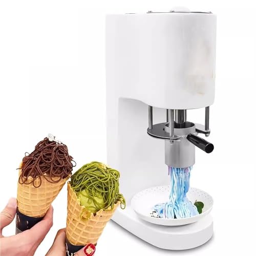 Softeismaschine in Nudelform, mit 4 Nudelformen, 420 ml abnehmbarem Trichter, stabilem Chassis, komfortablem Griff, Ein-Klick-Start – Bild 4