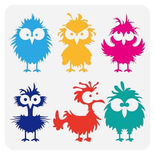 FINGERINSPIRE Estêncil grande para pintinhos frizzy, 30 x 30 cm, estênceis de pintura de pintinho, r