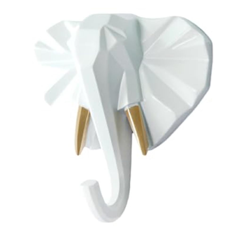 CTRLZS Sturdy Animal Head Coat Hook, Hanging Coat, Hat and Key, Resin Coat Hook Easy to Use B