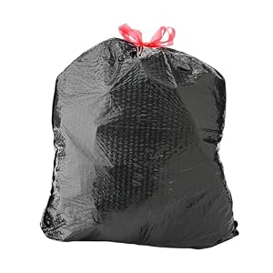 Amazon Basics 30 Gallon Flextra Strength Multipurpose Drawstring Trash Bags, 20% Post Consumer Recycled Material, Tear Resistant, Black, 50 Count — photo 2 of 6