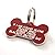 Engraving Studios Deeply engraved red plastic bone shaped dog tag 39x22mm