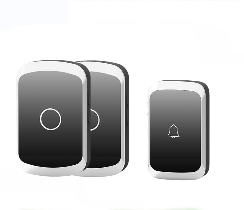 Doorbell wireless home ultra remote electronic remote control switch no punching one tow one tow two villa elderly caller (Black (one button two bells) )