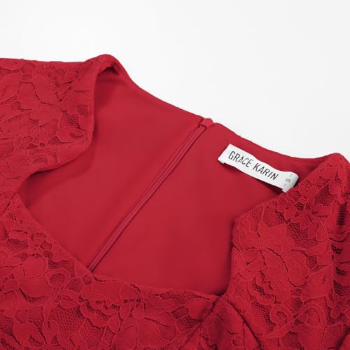 Image of GRACE KARIN Cocktail Dresses for Women Cap Sleeve Lace Dress | Business Casual, Semi Formal Pencil Dress for Wedding Guest, derby, party, banquet, Elegante, Spring Summer, bodycon dress